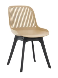 DC271 Стул пластиковый, БЕЖЕВЫЙ, ноги черные