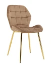 DC829 Стул мягкий, КАПУЧИНО#G62-07 велюр, каркас металл золото КРУГЛЫЙ