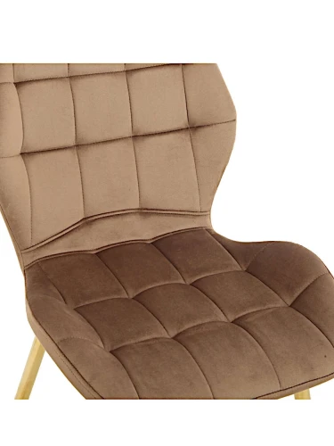 DC829 Стул мягкий, КАПУЧИНО#G62-07 велюр, каркас металл золото КРУГЛЫЙ
