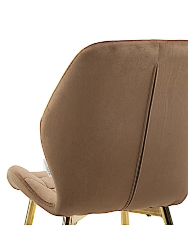 DC829 Стул мягкий, КАПУЧИНО#G62-07 велюр, каркас металл золото КРУГЛЫЙ
