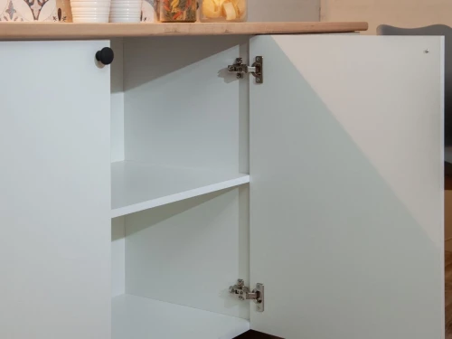 Кухонный гарнитур «Ева» 120см, Белый шагрень (дуб классический)