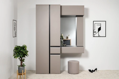 Шкаф комбинированный Сидней 13.18, Антрацит, Веллюто Капучино