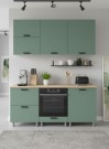 Готовая кухня МК Аленушка 1,8м Орешник Матовая Мята,скоба черный,сонома (без столешницы) Готовая кухня МК Аленушка 1,8м Орешник Матовая Мята,скоба черный,сонома (без столешницы)