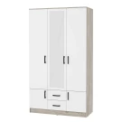 Шкаф трехстворчатый Ронда ШК-3, Дуб крафт серый, Белый