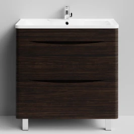 Тумба Адель 80 напольный, Палисандр ПВХ 43101 Vodok с раковиной в комплекте