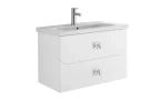 Тумба Арнелла 60 подвесной, ящики, белая Vodok с раковиной в комплекте