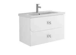 Тумба Арнелла 60 подвесной, ящики, белая Vodok с раковиной в комплекте
