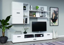 Гостиная Нэнси Вариант №5, Белый глянец холодный, Белый