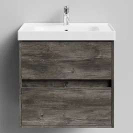 Тумба Грейс 60 подвесной, сосна пасадена Vodok с раковиной в комплекте