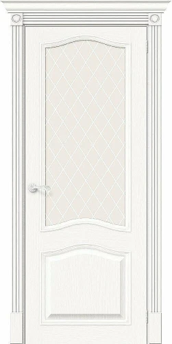 Межкомнатная дверь шпон mr.wood Вуд Классик-55 Whitey White Сrystal