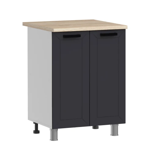 Готовый кухонный гарнитур ГК Аленушка 1,6м  Лилия Кашемир/Сталь,скоба черный,сонома