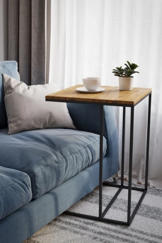 Стол придиванный Хайгрет дуб американский/черный