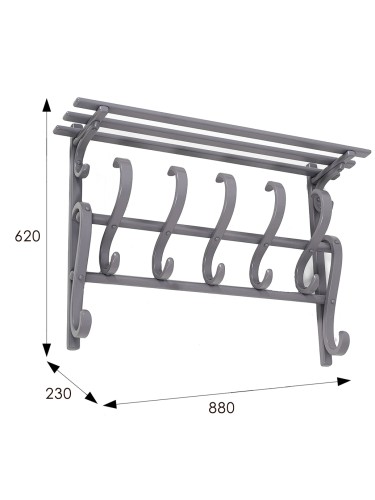 Вешалка настенная В 7Н серый