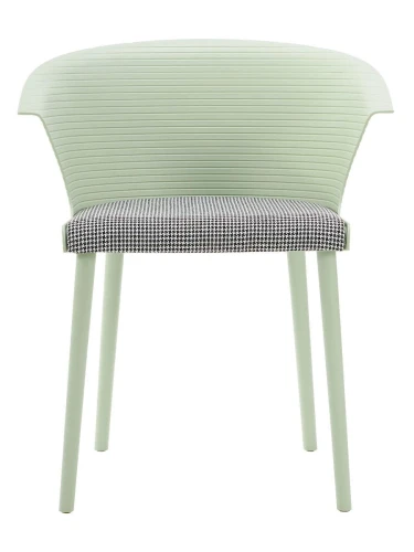 DC277 Стул пластиковый, каркас Салатовый, подушка черно-белая