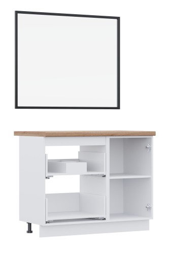 ВГ 1050 Магнолия/Белый гладкий Арника РМ (со столешницей) в.2