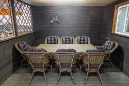 Обеденная группа из искусственного ротанга Кросс Мэдисон на 8 персон с подушками на сиденье и спинку