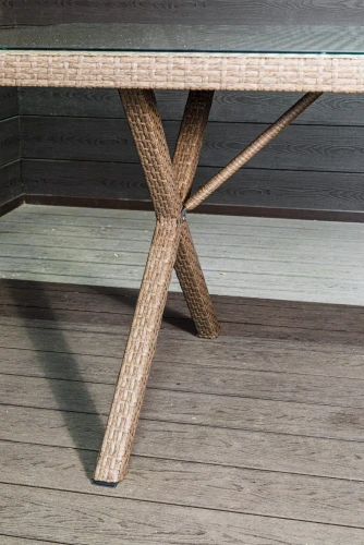 Обеденная группа из искусственного ротанга Кросс Мэдисон на 8 персон с подушками на сиденье и спинку