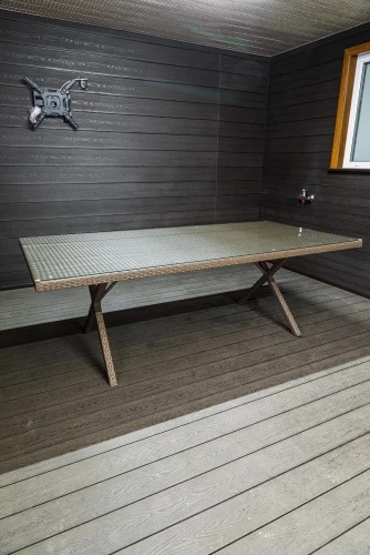 Обеденная группа из искусственного ротанга Кросс Мэдисон на 8 персон с подушками на сиденье и спинку