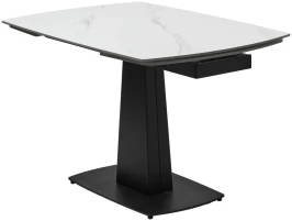 Стол BALDE 140 MATT WHITE MARBLE SOLID CERAMIC / BLACK, ®DISAUR