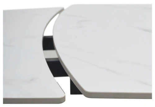 Стол BALDE 140 MATT WHITE MARBLE SOLID CERAMIC / BLACK, ®DISAUR