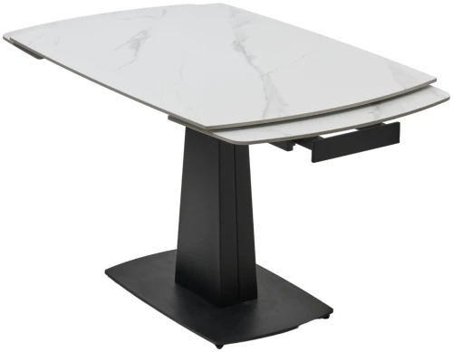 Стол BALDE 140 MATT WHITE MARBLE SOLID CERAMIC / BLACK, ®DISAUR