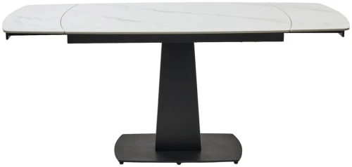 Стол BALDE 140 MATT WHITE MARBLE SOLID CERAMIC / BLACK, ®DISAUR