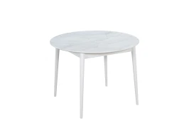 Стол обеденный "BRANDO", корпус Жемчужный перито 2084/Белый (8017), Белый 605 РЕ (8053)