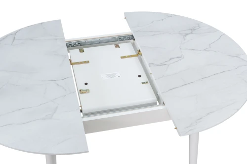 Стол обеденный "BRANDO", корпус Жемчужный перито 2084/Белый (8017), Белый 605 РЕ (8053)