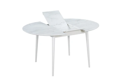 Стол обеденный "BRANDO", корпус Жемчужный перито 2084/Белый (8017), Белый 605 РЕ (8053)