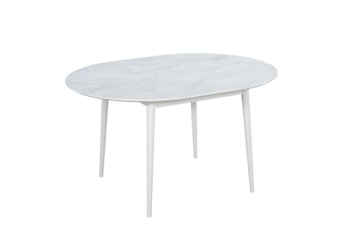 Стол обеденный "BRANDO", корпус Жемчужный перито 2084/Белый (8017), Белый 605 РЕ (8053)