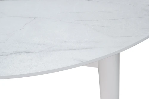 Стол обеденный "BRANDO", корпус Жемчужный перито 2084/Белый (8017), Белый 605 РЕ (8053)