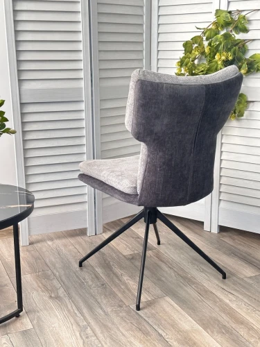 Стул NEVIS 360 град поворот с возвратом TENDER WAY80 серый, шенилл/ ODIN18 тем-серый / Черн, ®DISAUR