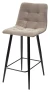 Полубарный стул CHILLI-QB латте #25, велюр /черный каркас (H=66cm) М-City