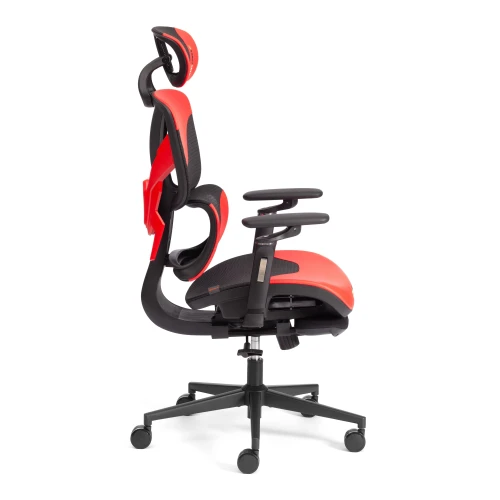 Кресло KingCobra иск. кожа / сетка, черный / красный, 70х70х125 см