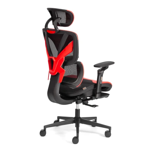 Кресло KingCobra иск. кожа / сетка, черный / красный, 70х70х125 см