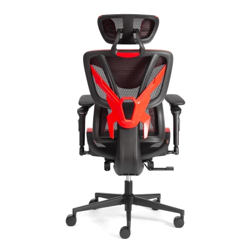 Кресло KingCobra иск. кожа / сетка, черный / красный, 70х70х125 см