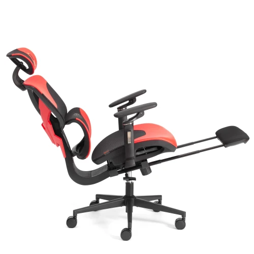 Кресло KingCobra иск. кожа / сетка, черный / красный, 70х70х125 см