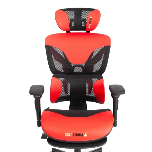 Кресло KingCobra иск. кожа / сетка, черный / красный, 70х70х125 см