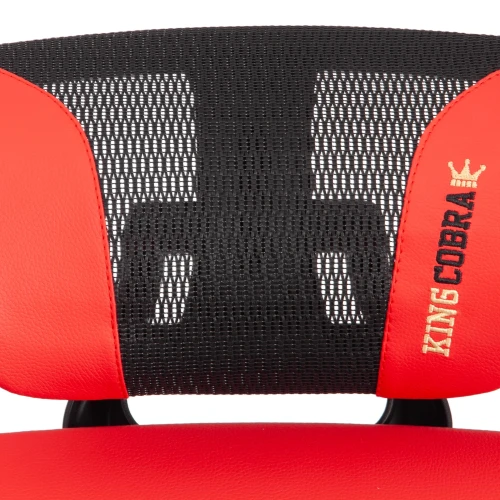 Кресло KingCobra иск. кожа / сетка, черный / красный, 70х70х125 см