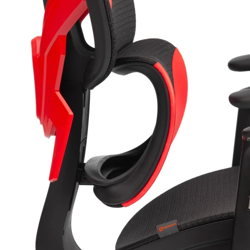 Кресло KingCobra иск. кожа / сетка, черный / красный, 70х70х125 см