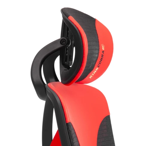 Кресло KingCobra иск. кожа / сетка, черный / красный, 70х70х125 см