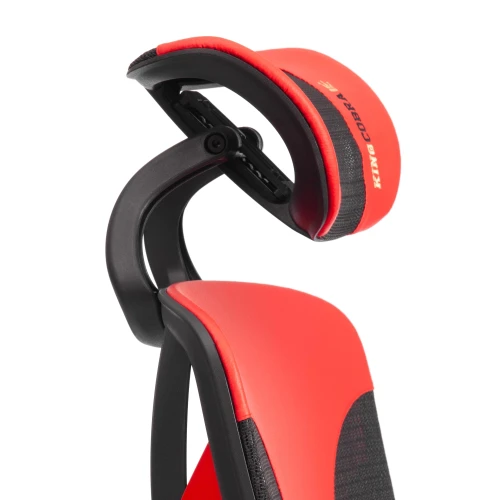 Кресло KingCobra иск. кожа / сетка, черный / красный, 70х70х125 см