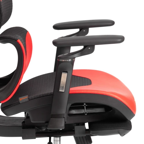 Кресло KingCobra иск. кожа / сетка, черный / красный, 70х70х125 см