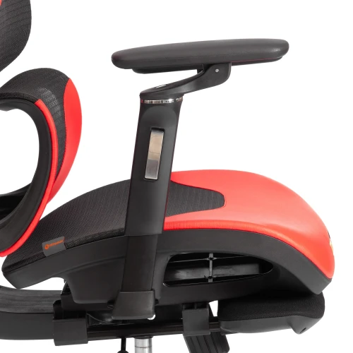 Кресло KingCobra иск. кожа / сетка, черный / красный, 70х70х125 см