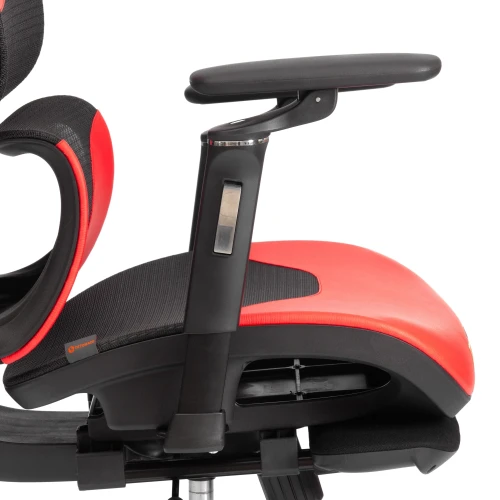 Кресло KingCobra иск. кожа / сетка, черный / красный, 70х70х125 см