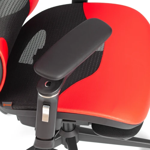 Кресло KingCobra иск. кожа / сетка, черный / красный, 70х70х125 см