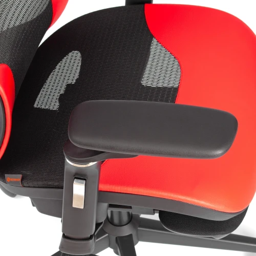 Кресло KingCobra иск. кожа / сетка, черный / красный, 70х70х125 см