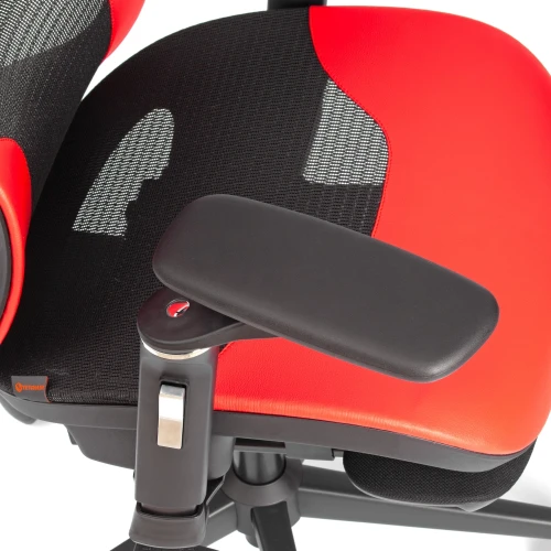 Кресло KingCobra иск. кожа / сетка, черный / красный, 70х70х125 см