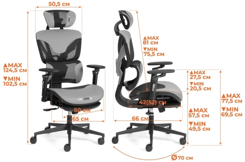Кресло KingCobra иск. кожа / сетка, черный / красный, 70х70х125 см
