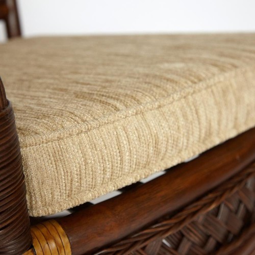 Комплект террасный ANDREA (стол кофейный со стеклом + 2 кресла + подушки) ротанг, 64х67х92см / D60х55, Pecan Washed (античн. орех)